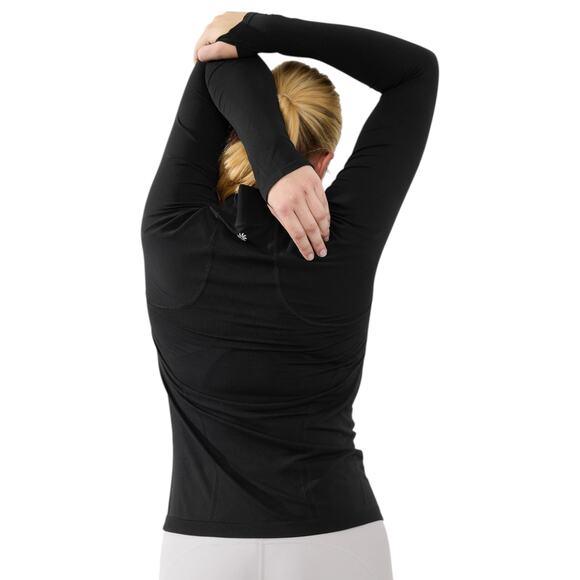 Athleta Black Momentum Seamless Mock Neck Top Size Large - Picture 5 of 5